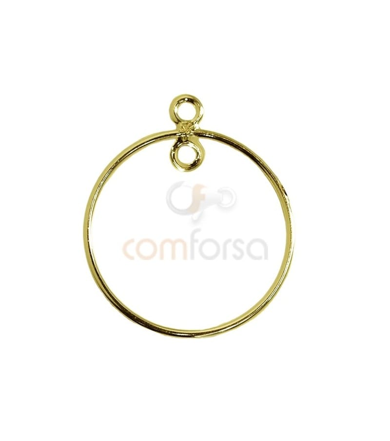 Entremeio argola circular 25 mm prata banhada a ouro