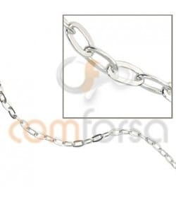 Corrente elo cadeado plana 4.7x2 mm prata 925