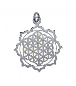 Pingente Mandala Flor da Vida 24 mm prata