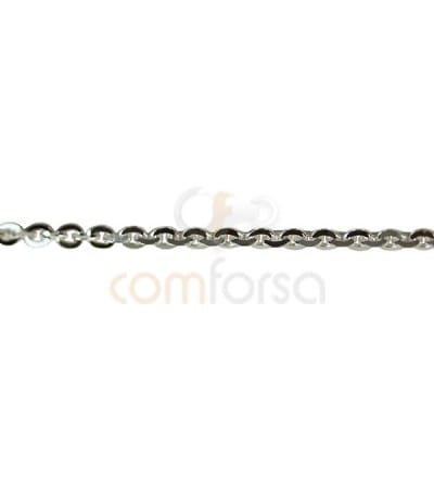 Corrente elo cadeado lapidada 2x 1.5 mm 45 cm prata