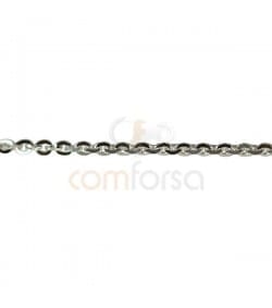 Corrente elo cadeado lapidada 2x 1.5 mm 45 cm prata