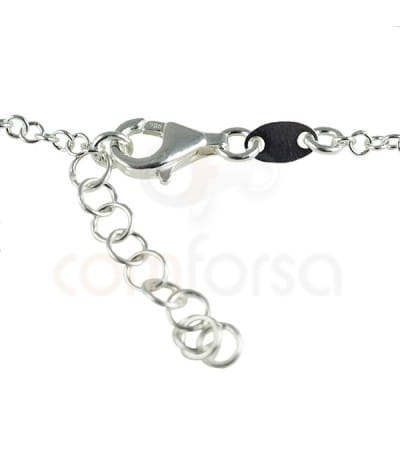 Pulseira de placa estrela 13 cm com extensor 3 cm prata 925