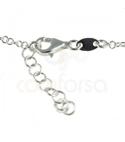 Pulseira placa estrela 13 cm com alargador 3 cm prata 925