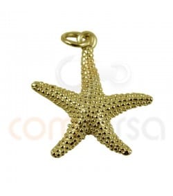 Pingente estrela do mar 20 mm prata banhada a ouro