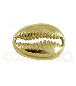 Entremeio concha 17 x 12 mm prata 925 chapada ouro