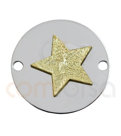 Entremeio "estrela bicolor"  18 mm Prata 925ml