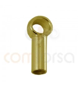 Tubo revestido com anel meia cana 6 x 2.1 mm prata 925