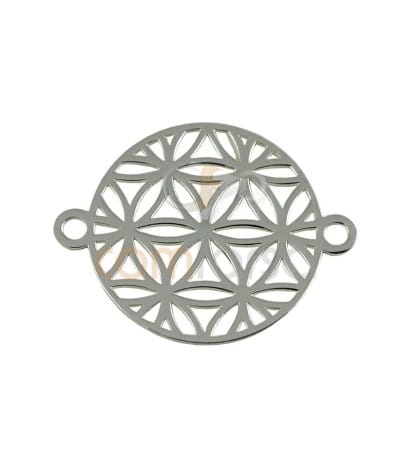 Entremeio Mandala Semente da Vida 15mm prata 925ml chapada ouro