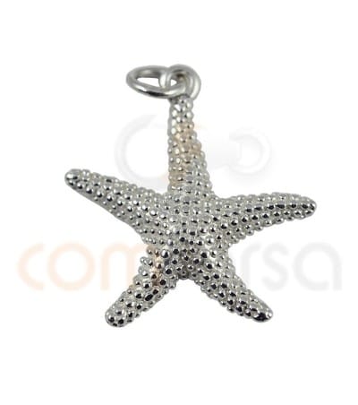 Pingente estrela do mar 20 mm prata banhada a ouro