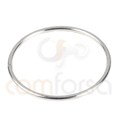 Entremeio argola circular 20 mm prata banhada a ouro