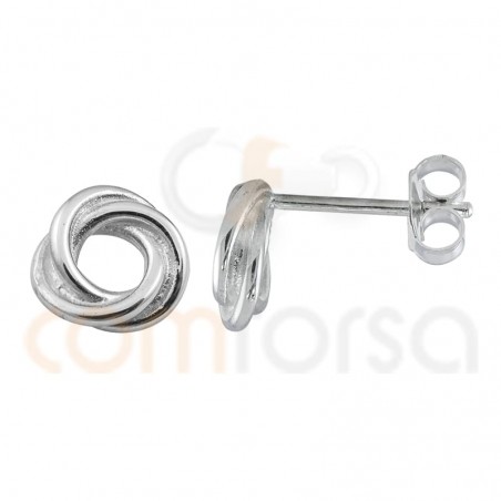 Brinco círculo triplo 8mm  prata 925