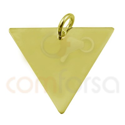 Pingente triângulo 20 x17mm prata 925 banhado a ouro