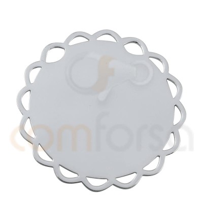 Pingente flor 20 mm em prata 925
