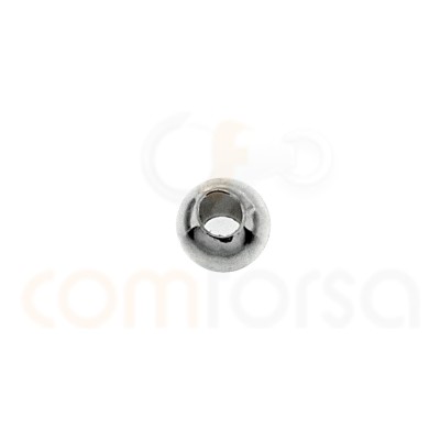 Bola lisa 3 mm (1.2) em prata 925 rodinada