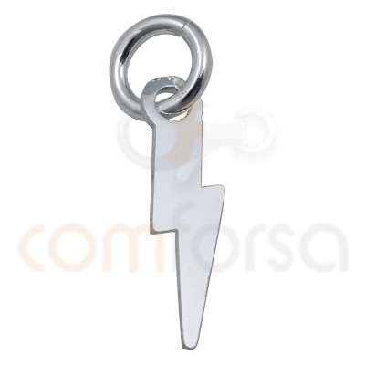 Pingente de relâmpago 3 x 10 mm prata banhada a ouro