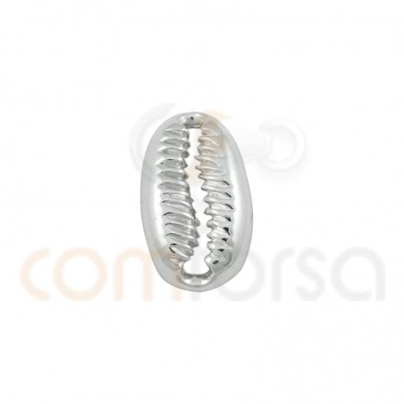 Pingente concha 14x8mm prata 925 banhado a ouro