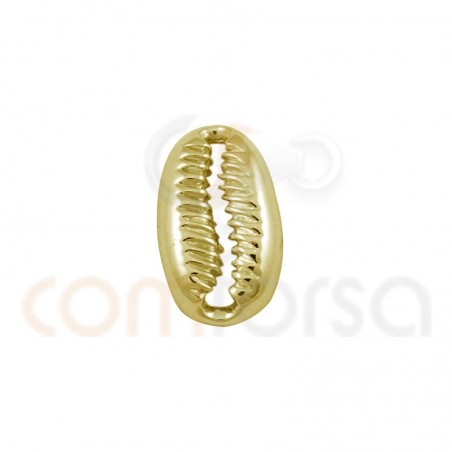 Pingente concha 14x8mm prata 925 banhado a ouro