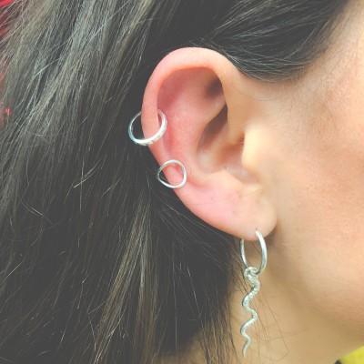 ear cuff x cruzada em prata 925