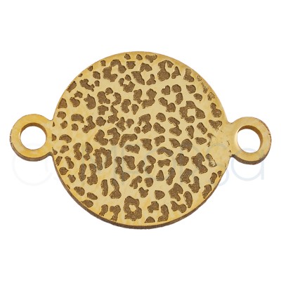 Entrepeça leopardo 10 mm prata 925 banhada a ouro