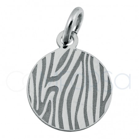 Pingente zebra 10 mm prata 925 banhada a ouro