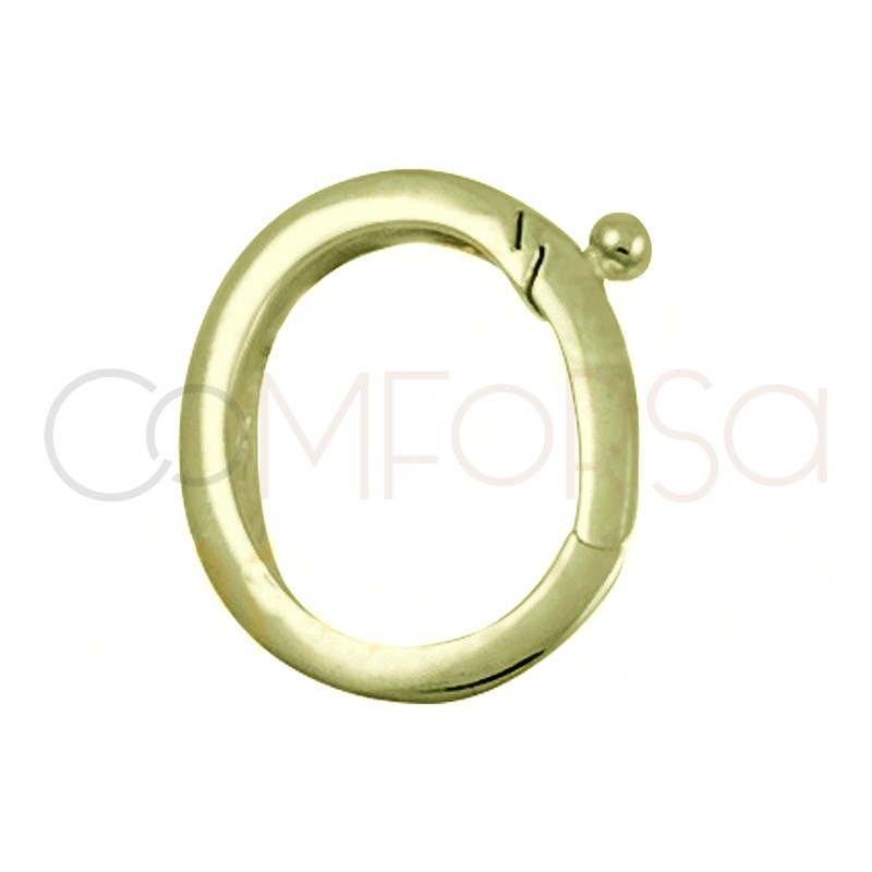 Fecho com clip 13 mm prata 925 banhada a ouro