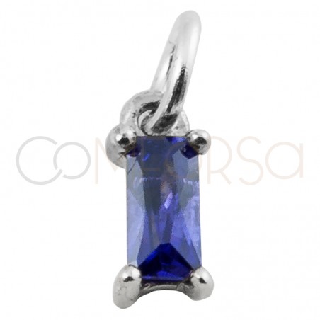 Mini pingente zircõe "Tanzanite" 5x2 mm prata 925 banhada a ouro