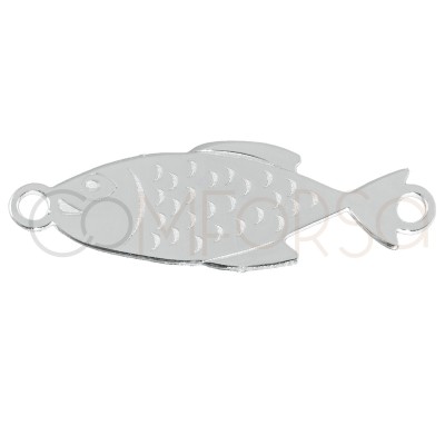 Entremeio peixe 22.5x7mm prata 925