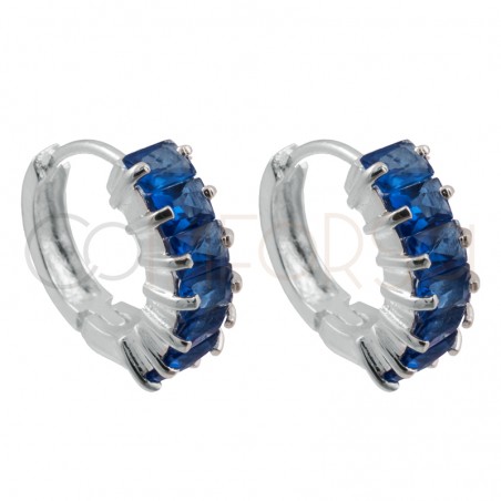 Brinco zirconia Capri Blue 14mm prata 925