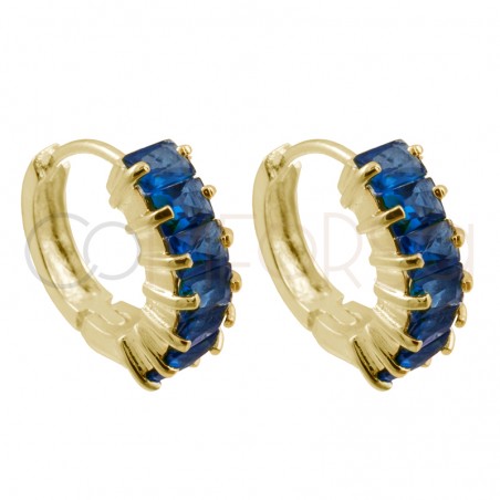 Brinco zirconia Capri Blue 14mm prata 925