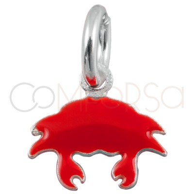 Pingente mini caranguejo vermelho prata 925