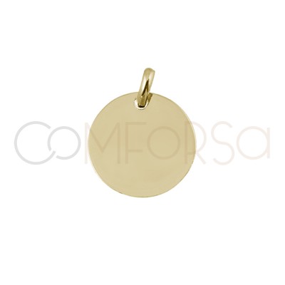 Medalha 11 mm com argola em prata banhada a ouro + Grabacão
