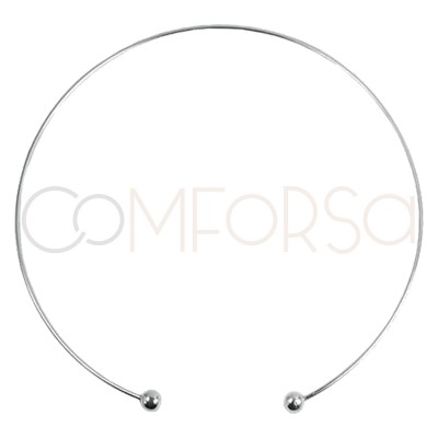 Gargantilla rígida desmontable bola 6 mm plata