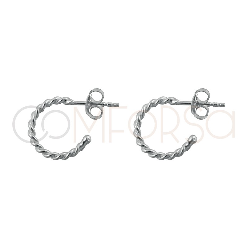 Brincos argola fio retorcido 12mm prata 925 Brincos argola fio retorcido 12mm prata 925