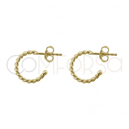 Brincos argola fio retorcido 12mm prata 925