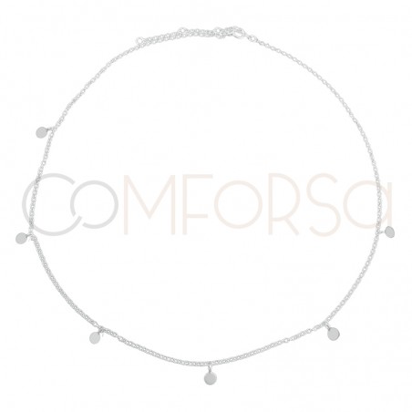 Corrente com medalhas lisas de 4 mm prata 925