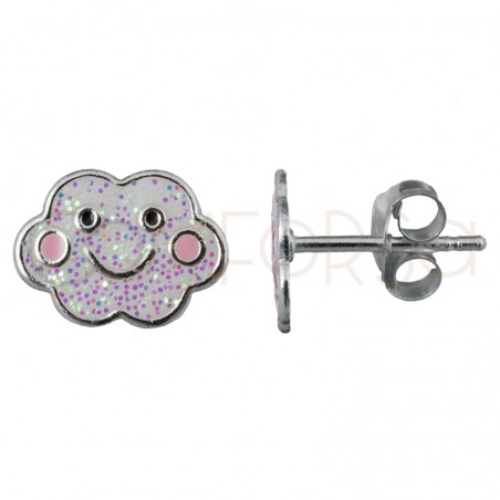 Brincos nuvem 7x9mm prata 925