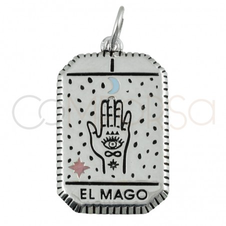 Pingente tarot El Mago 14x20mm prata 925