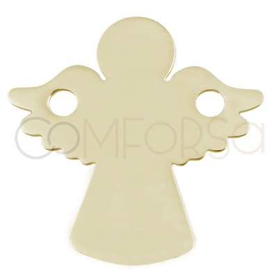 Entremeio Anjo liso com asas 13 x 13mm prata 925