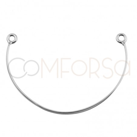 Pulseira meia cana com argolas prata 925