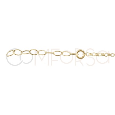 Pulseira Love 17 + 3cm de extensão prata 925 banhada a ouro