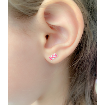 Brincos caramelo rosa 8.5 x 4.5mm prata 925