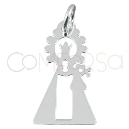 Pingente “Virgen de los Desamparados” 9.9x18.5mm prata 925 banhada a ouro