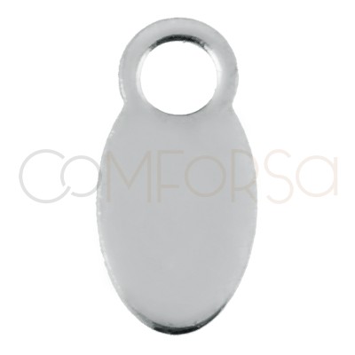 Medalha contraste oval 9 x 4 mm prata 925