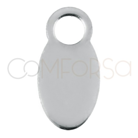 Medalha contraste oval 9 x 4 mm prata 925