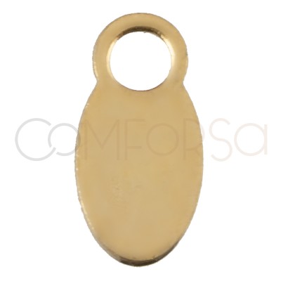 Medalha contraste oval 9 x 4 mm prata 925