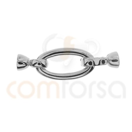 Fecho com tulipas 40 x 13mm prata 925