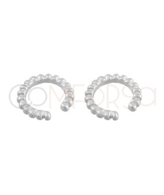 Ear cuffs bolinhas prata 925