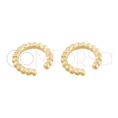 Ear cuffs bolinhas prata 925