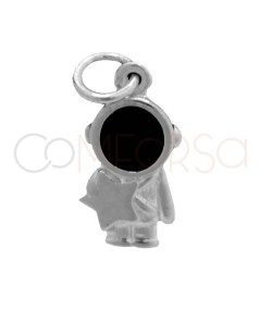 Pingente astronauta com estrela 6 x 12mm prata 925