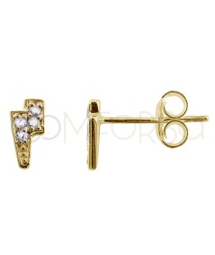 Mini brincos raio com zircônias crystal 7 x 3.8mm prata 925